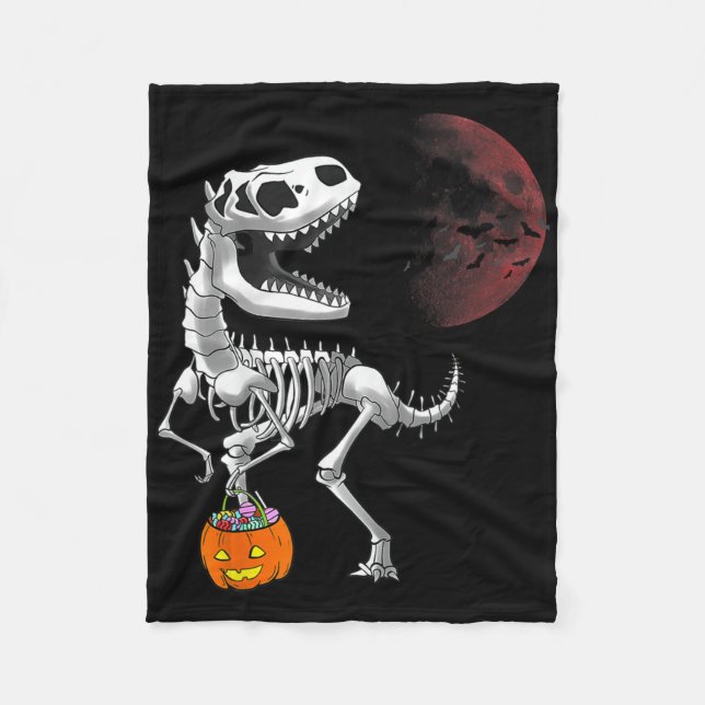 Couverture Polaire Halloween Dinosaur T Rex Skeleton Scary Garçons En (Devant)