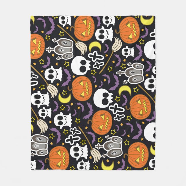 Couverture Polaire Halloween éffrayant : Conception Arrière - plan à  (Devant)