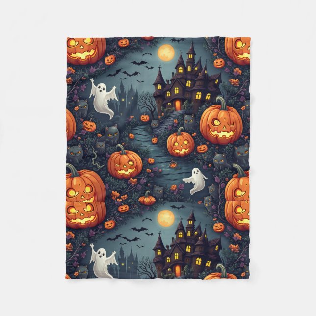 Couverture Polaire Halloween éffrayant Haunween Nuit Hantée Petite To (Devant)