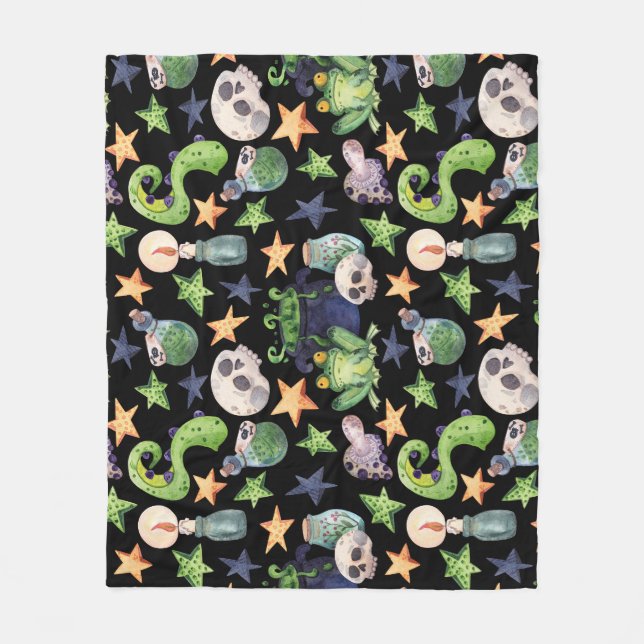 Couverture Polaire Halloween éffrayant : Motif à main foncée. (Devant)