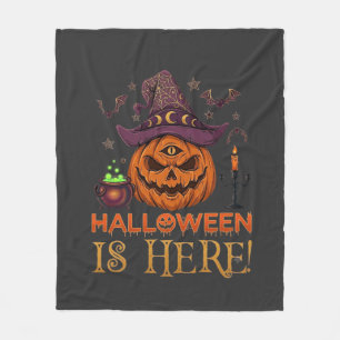 Couverture Polaire Halloween Est Là Chapeau De Sorcière Citrouille Ch