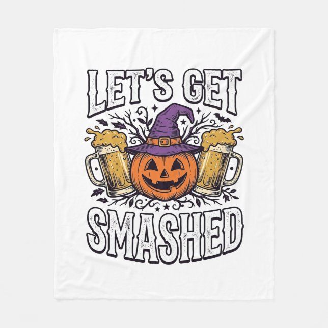 Couverture Polaire Halloween Faisons-nous Écraser Bière de Citrouille (Devant)