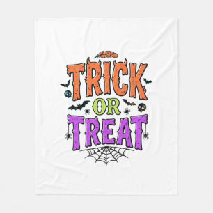 Couverture Polaire Halloween Farce Traitement Drôle Toile D'araignée
