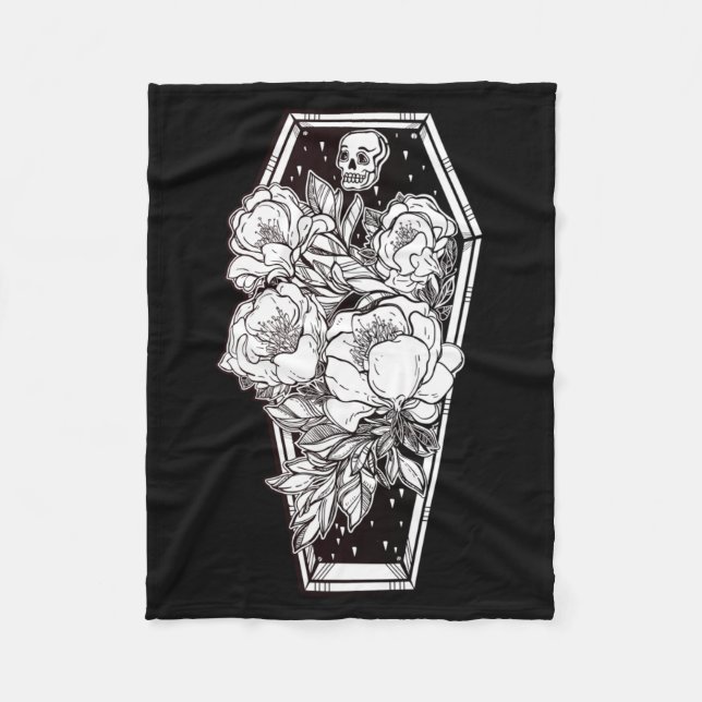 Couverture Polaire Halloween floral effrayant (Devant)
