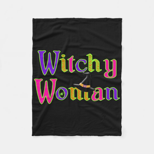 Couverture Polaire Halloween Fun Witch Witchy Woman Trick Treat (Devant)