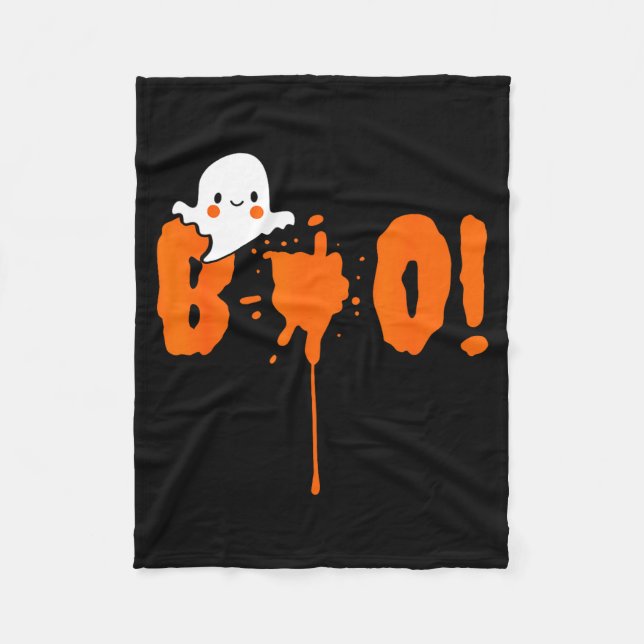 Couverture Polaire Halloween Funny Cute Ghost Boo! Design Gift  (Devant)