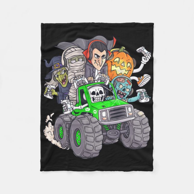 Couverture Polaire Halloween Gamer Skeleton (Devant)