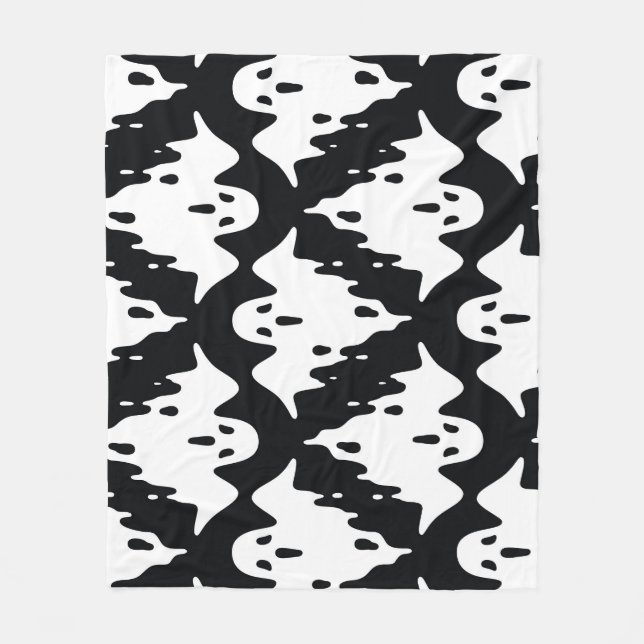 Couverture Polaire Halloween Ghost Éffrayant Motif sans couture (Devant)