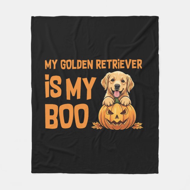Couverture Polaire Halloween Golden Retriever (Devant)