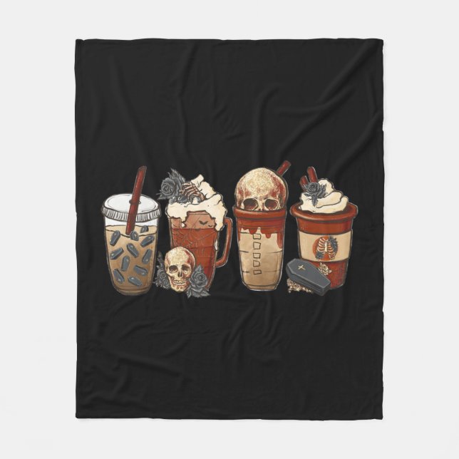 Couverture Polaire Halloween Goth fille café citrouille épice latte g (Devant)