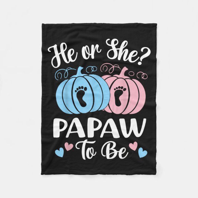 Couverture Polaire Halloween He Or She Papaw To Be Pumpkin Gender Rev (Devant)