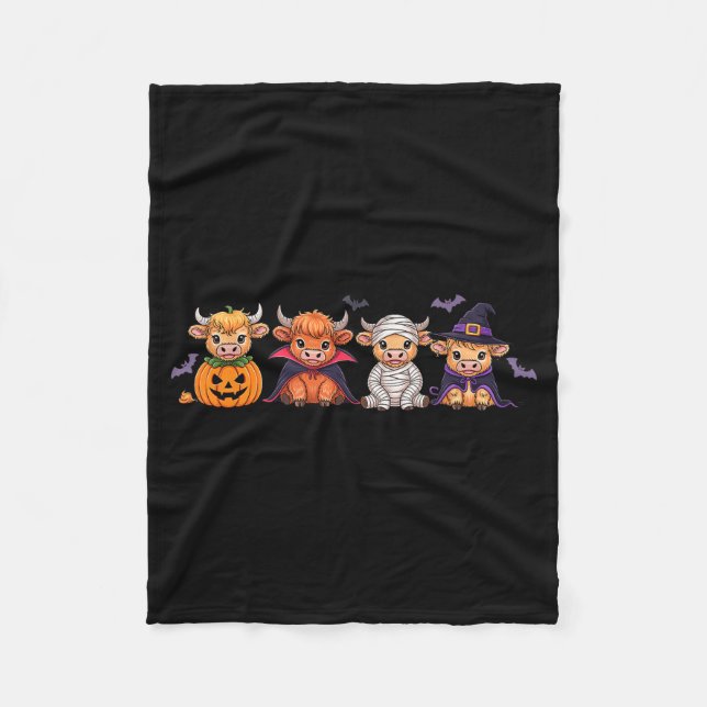 Couverture Polaire Halloween Highland Cow  (Devant)