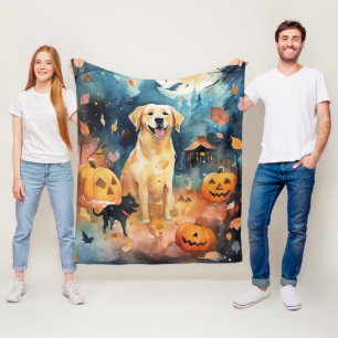 Couverture Polaire Halloween Lappund Finlandais Avec Peur Citrouille