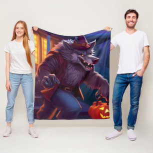 Couverture Polaire Halloween/loup-garou/automne/automne