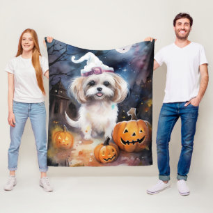 Couverture Polaire Halloween Malti Tzu Avec Peur Citrouille