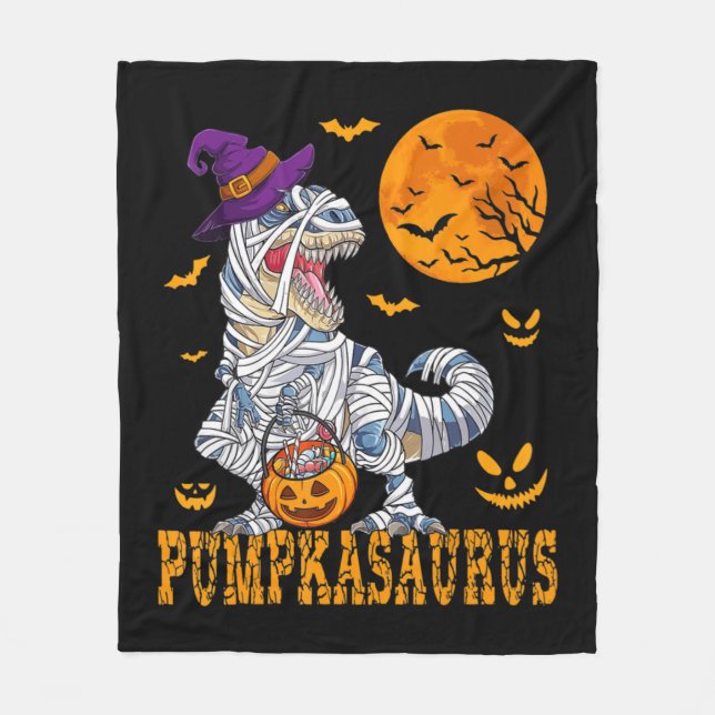 Couverture Polaire Halloween Monster Truck Mummy Dinosaur Citrouille  (Devant)