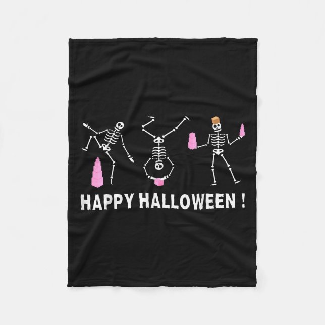 Couverture Polaire Halloween Montessori Teacher Skeleton Dancing Educ (Devant)