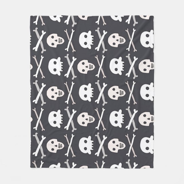 Couverture Polaire Halloween Motif coloré crâne (Devant)
