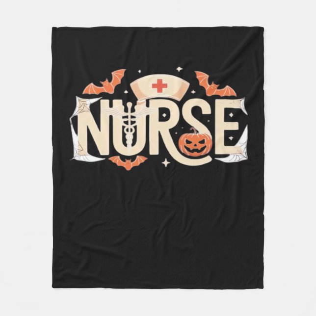 Couverture Polaire Halloween Nurse Typographie - Conception Médicale  (Devant)