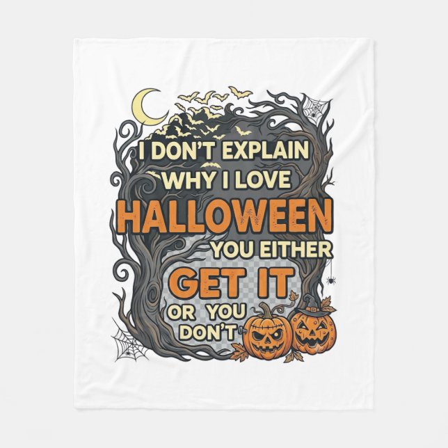 Couverture Polaire Halloween Obtenez-le Arbre Épouvantable Citrouille (Devant)