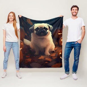 Couverture Polaire Halloween Pekingese Avec Peur Citrouille