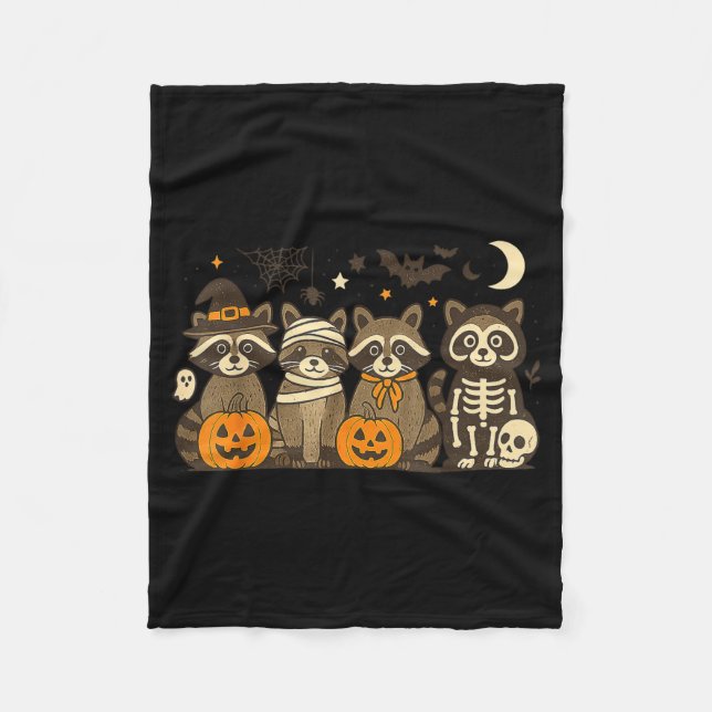 Couverture Polaire Halloween Raccoon Costumes Ghost Witch Mummy Men W (Devant)