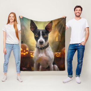 Couverture Polaire Halloween Rat Terrier Avec La Peur Citrouille