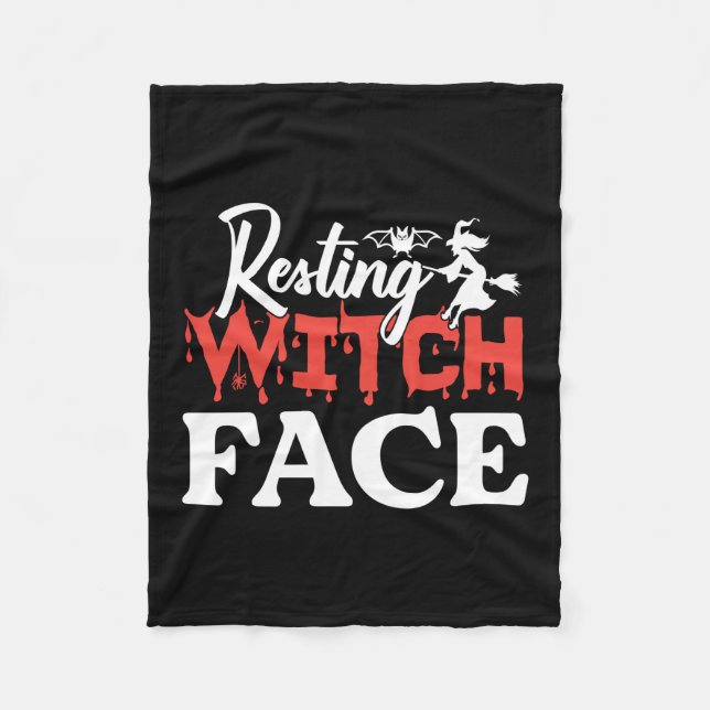 Couverture Polaire Halloween Resting Witch Facce Birthday (Devant)