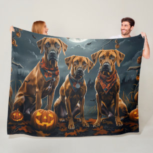 Couverture Polaire Halloween Rhodesian Ridgeback Éffrayant