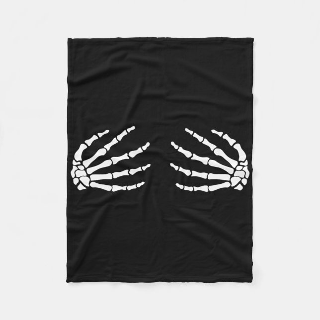 Couverture Polaire Halloween S Breast Skeleton Mains Breast Fun Costu (Devant)