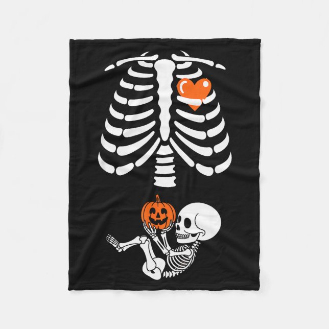 Couverture Polaire Halloween Skeleton Baby Rib Cage Maternity Pregnan (Devant)