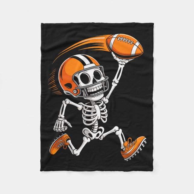 Couverture Polaire Halloween Skeleton Funny Football Shirt For Teens  (Devant)