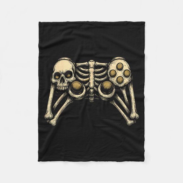 Couverture Polaire Halloween Skeleton Gamer Gaming Controller Costume (Devant)