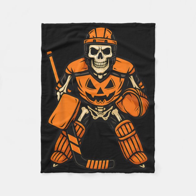 Couverture Polaire Halloween Skeleton Goalie Pumpkin Costume  (Devant)