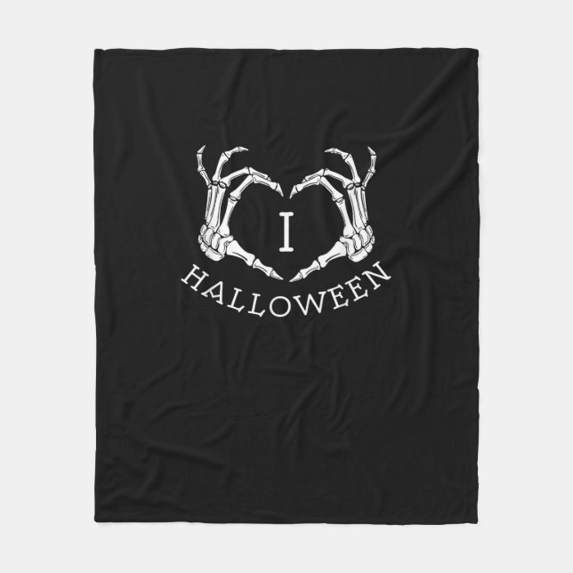 Couverture Polaire Halloween Skeleton Heart Fall (Devant)