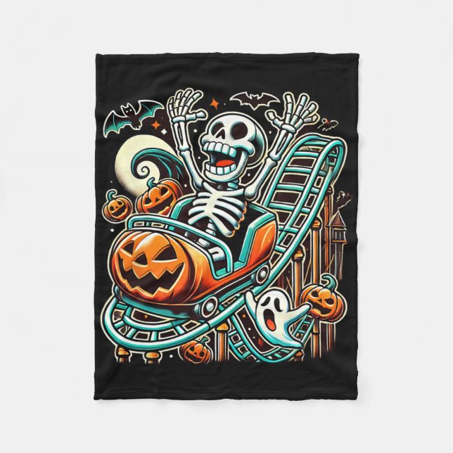 Couverture Polaire Halloween Skeleton Roller Dessous de verre (Devant)