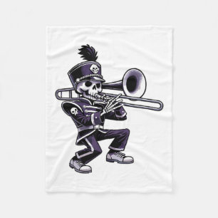 Couverture Polaire Halloween Skeleton School Marche Band Trombone P