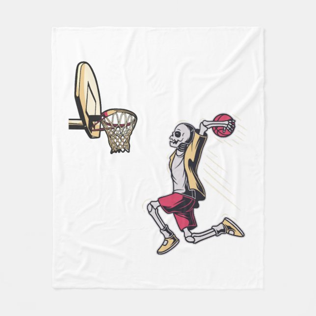Couverture Polaire Halloween Squelette de basket-ball Joueur costume  (Devant)