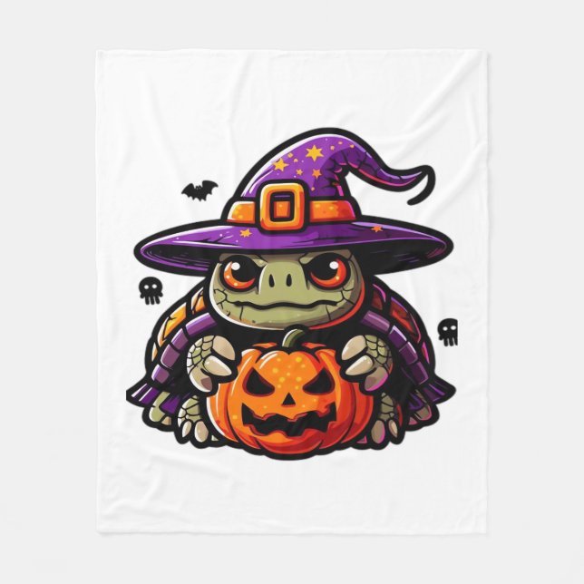 Couverture Polaire Halloween Tortoise Turtle Witch Hat Costume Spooky (Devant)