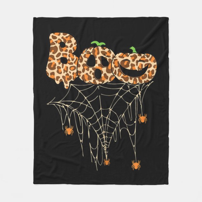 Couverture Polaire Halloween Vêtements Spider Web Citrouille d'automn (Devant)