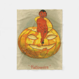 Couverture Polaire Halloween vintage - Au-dessus de la Jack-O-Lantern