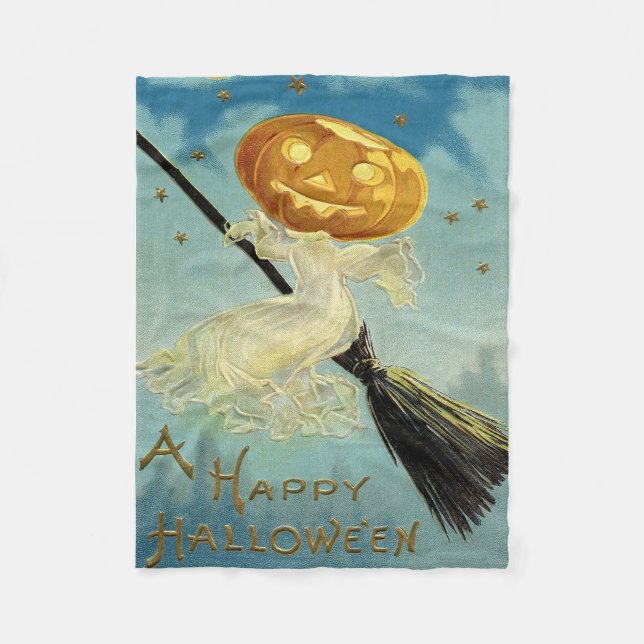 Couverture Polaire Halloween vintage - Un Halloween heureux (Devant)