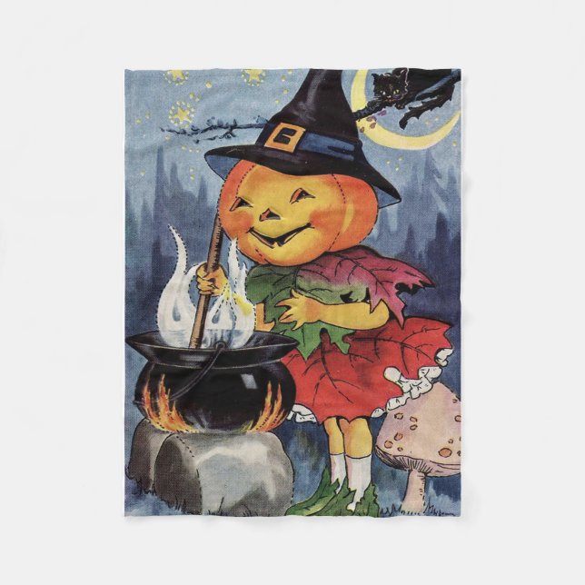 Couverture Polaire Halloween vintage - Une brasse Éffrayante (Devant)