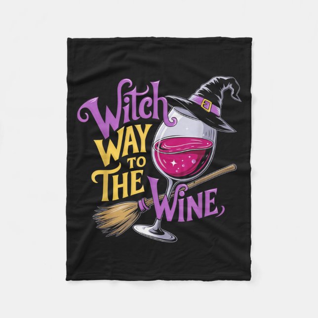 Couverture Polaire Halloween Witch Way To The Wine Funny Witch Wine L (Devant)