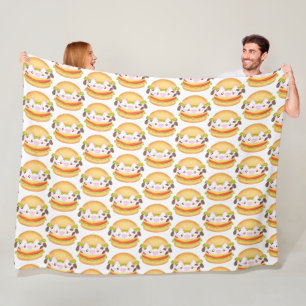 Couverture Polaire Hamburger de vache adorable