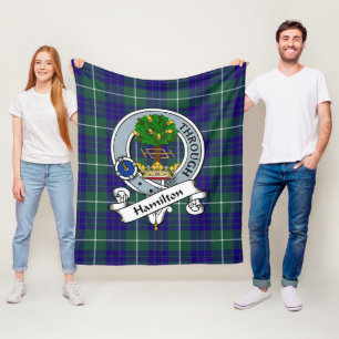 Couverture Polaire Hamilton Chasse Moderne Clan Badge Tartan Plaid