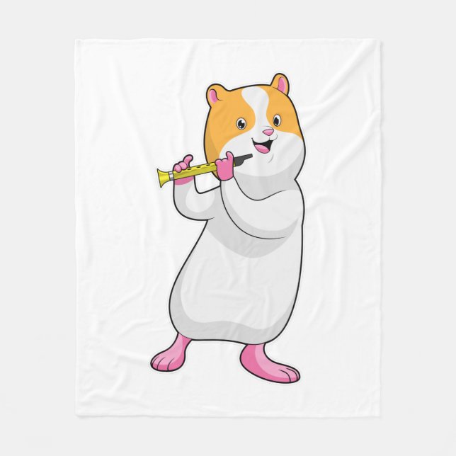 Couverture Polaire Hamster à la musique avec flûte (Devant)