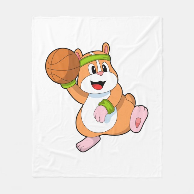 Couverture Polaire Hamster as Basketball player (Devant)