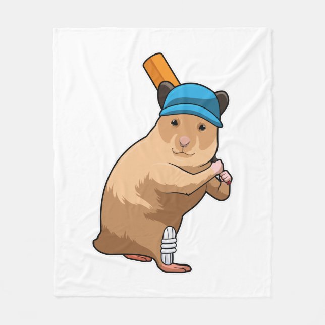 Couverture Polaire Hamster au cricket avec chauve-souris de cricket (Devant)