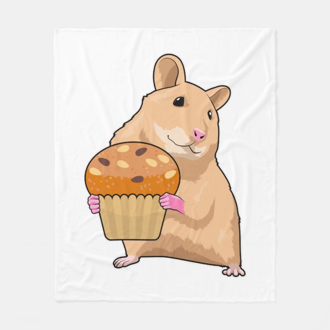 Couverture Polaire Hamster avec Muffin (Devant)